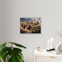 Load image into Gallery viewer, Acrylic Wall Art Panel - Apache Indians attacking a wagon train
