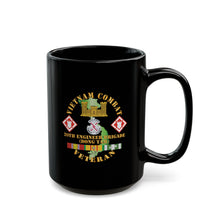 Load image into Gallery viewer, Black Mug (11oz, 15oz) - Vietnam Combat Veteran w 20th Engineer Brigade  SSI - Dong Tam X 300
