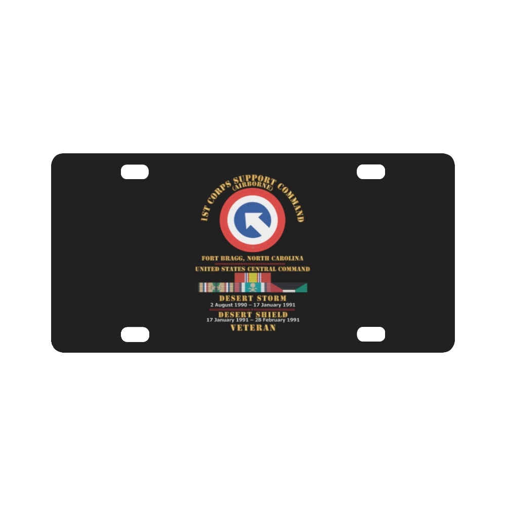 Army - 1st Corps Support Command (COSCOM) - US CENCOM - Desert Storm, Desert Shield Veteran X 300 Classic License Plate