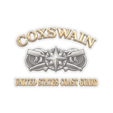 Load image into Gallery viewer, Kiss-Cut Stickers - USCG - Coxswain w txt - Gold - 3D - Enhanced
