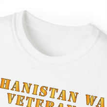 Load image into Gallery viewer, Unisex Ultra Cotton Tee - Army - Afghanistan War Veteran - Combat Action Badge w CAB AFGHAN SVC
