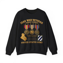 Load image into Gallery viewer, Crewneck Sweatshirt - Army - Iraq War Veteran - 3rd Infantry Division - 3D - Enhanced
