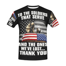 Load image into Gallery viewer, AOP T Shirt - To the Soldiers that Serve - Tribute Tee
