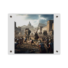 Load image into Gallery viewer, Acrylic Wall Art Panel - Hannibal Battling the Roman Legions as he Enters Rome
