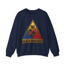 Load image into Gallery viewer, Crewneck Sweatshirt - SSI - 761st Tank Battalion SSI w Name Tape - 3D Enhanced

