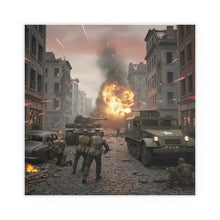 Load image into Gallery viewer, Indoor and Outdoor Silk Posters - M3A1 - 9th Armor Division Attack - WWII
