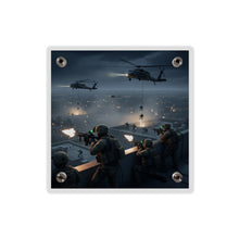 Load image into Gallery viewer, Acrylic Wall Art Panel - Night Air Assault by Army Rangers
