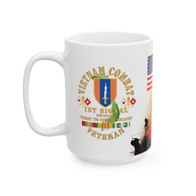 Load image into Gallery viewer, White Mug 15oz - Vietnam Veteran - 1st Signal Brigade - Combat Communicator &quot;First to Communicate&quot; with Vietnam Service Ribbons - Spec
