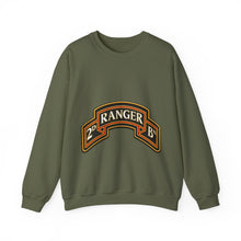 Load image into Gallery viewer, Crewneck Sweatshirt - Army - 2nd Ranger Battalion - Ranger Scroll - 3D - Enhanced
