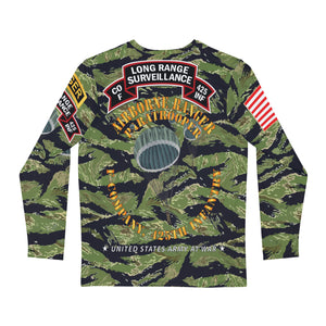 Men's Long Sleeve Shirt (AOP) - F Company, 425th Long Range Surveillance (RANGER) - Military Tiger Stripe Jungle Camouflage w Jumpmaster Wing