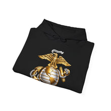 Load image into Gallery viewer, Marine Corps Emblem Hoodie – USMC Eagle Globe Anchor Sweatshirt
