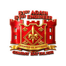 Load image into Gallery viewer, Kiss-Cut Stickers - Army - 51st Engineer Combat Battalion - 3d enhanced
