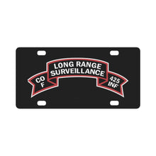 Load image into Gallery viewer, SSI - F Co 425th Infantry (Ranger) Scroll - LRRP X 300 Classic License Plate
