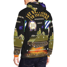 Load image into Gallery viewer, Men&#39;s All Over Print Hoodie (USA Size) (Model H13) - 1st Bn 7th Infantry - Aschaffenburg FRG - M113 APC - CottonBalers
