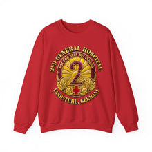 Load image into Gallery viewer, Crewneck Sweatshirt - Army - 2nd General Hospital - Landstuhl Germany - 3D - Enhanced
