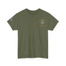 Load image into Gallery viewer, Unisex Heavy Cotton Tee - LRRP - Tip of the Spear with American Flag Sleeve
