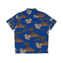 Load image into Gallery viewer, Men&#39;s Hawaiian Shirt (AOP) - Blue Flowers and Palms
