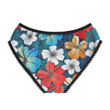 Load image into Gallery viewer, Women's Briefs (AOP) - Bright Blue Beach Tropical Flowers
