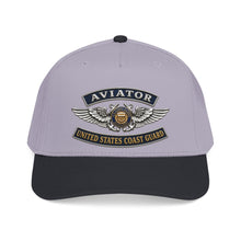 Load image into Gallery viewer, Mid Profile Baseball Cap - USCG - Aviator Badge - Auxiliary w txt - 3D - Enhanced
