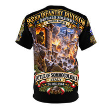 Load image into Gallery viewer, 92nd Infantry Division (Buffalo Soldiers) - Battle for Sommocolonia, Italy, on December 26, 1944 - Tribute Tee - “Defending Allied forces in the Serchio Valley, Italy”
