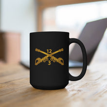 Load image into Gallery viewer, Black Mug 15oz - Army - 3rd Squadron - 12th Cavalry Branch wo Txt
