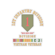 Load image into Gallery viewer, Kiss-Cut Stickers - Army - SSI - 1st Infantry Division - Big Red One - Vietnam Veteran w VN SVC Bar X 300
