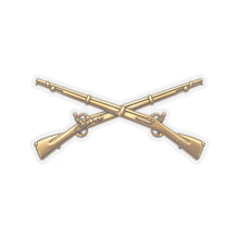 Load image into Gallery viewer, Kiss-Cut Stickers - Army - Infantry Branch Insignia - no text - Gold - 3D - Enhanced
