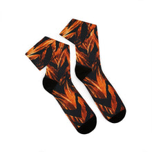 Load image into Gallery viewer, Sublimation Socks - Fiery orange tiger-stripe
