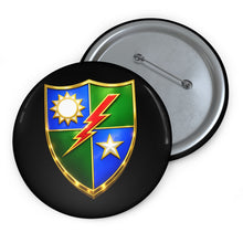 Load image into Gallery viewer, Custom Pin Buttons - Army - DUI - 75th Ranger Regiment wo txt - 3D - Enhanced
