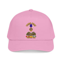 Load image into Gallery viewer, Mid Profile Baseball Cap - Vietnam War Purple Heart Medal w VN SVC - with Vietnam Scene - 3D - Transparent
