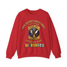 Load image into Gallery viewer, Crewneck Sweatshirt - Army - Army Security Agency Group DUI - w SVC Ribbons - 3D - Enhanced
