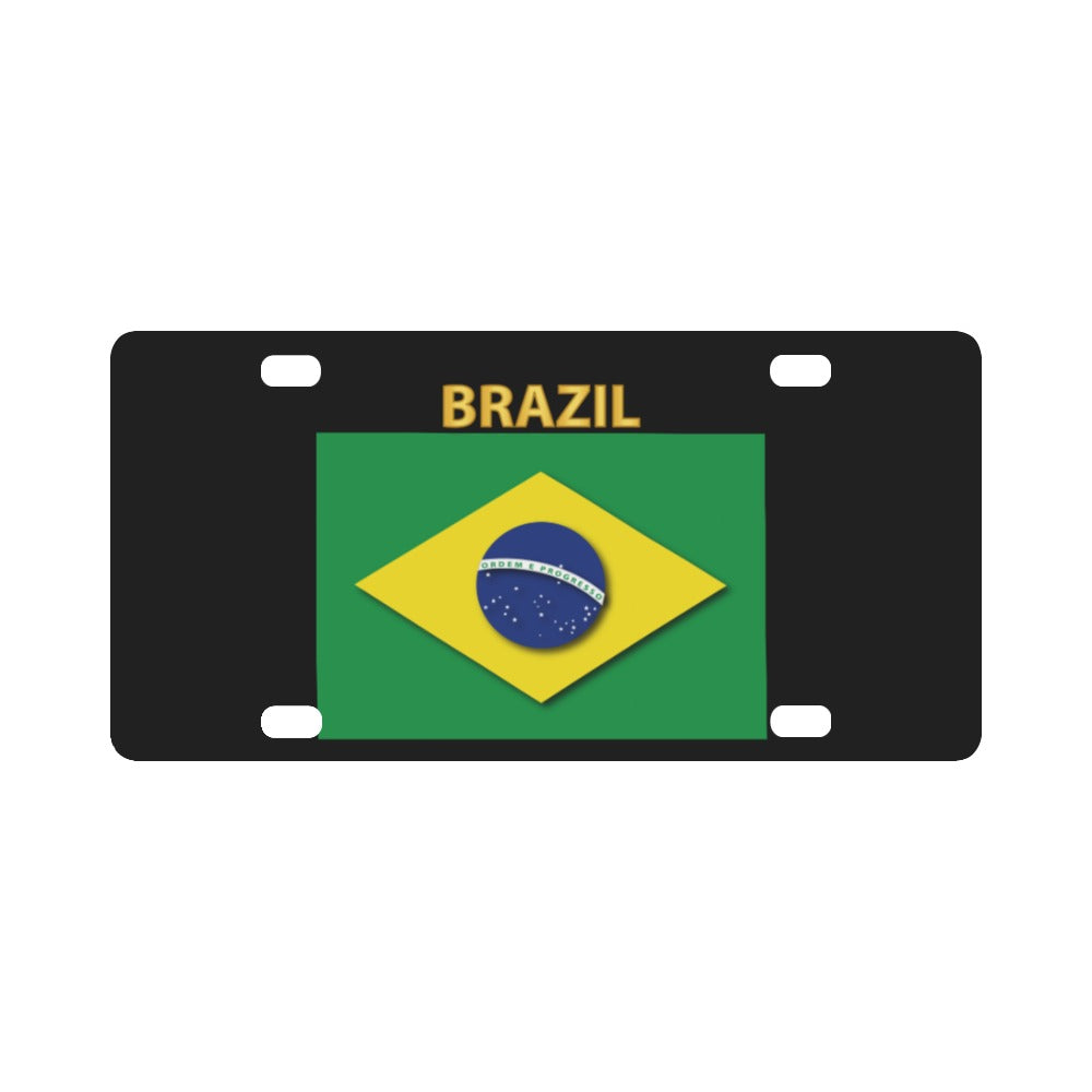 Flag - Brazil w Txt Classic License Plate