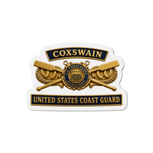 Load image into Gallery viewer, Die-Cut Magnet - USCG - Coxswain - Auxiliary w txt - 3D - Enhanced
