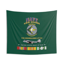 Load image into Gallery viewer, Indoor Wall Tapestries - Navy Attack Squadron 165  - USS Constellation - A6 Intruder - Navy at War w Vietnam Service Ribbons Tapestry
