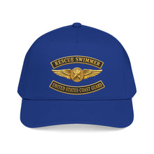 Load image into Gallery viewer, Mid Profile Baseball Cap - USCG - Aviation Rescue Swimmer w txt - 3D - Enhanced
