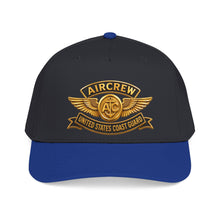 Load image into Gallery viewer, Mid Profile Baseball Cap - USCG - Aircrew Badge w txt - 3D - Enhanced
