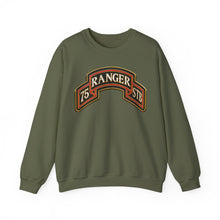 Load image into Gallery viewer, Crewneck Sweatshirt - Army - 75th Ranger Regiment - STB - Ranger Scroll - 3D - Enhanced
