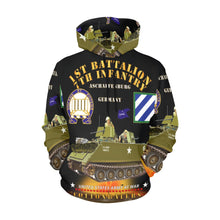 Load image into Gallery viewer, Men&#39;s All Over Print Hoodie (USA Size) (Model H13) - 1st Bn 7th Infantry - Aschaffenburg FRG - M113 APC - CottonBalers
