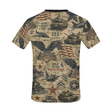 Load image into Gallery viewer, Vintage Military Americana Men's All Over Print Crew Neck T-Shirt
