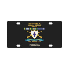 Load image into Gallery viewer, Army - 26th Infantry Regiment - DUI w Br - Ribbon - TOP - 1st Bn w BOSNIA - KOSOVO SVC X 300 Classic License Plate
