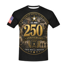 Load image into Gallery viewer, Men's All-Over Print Crew Neck T-Shirt — US Army - 250th_Anniversary
