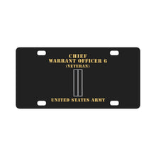 Load image into Gallery viewer, Army - Chief Warrant Officer 6 - CW06 - Veteran - Flat - X 300 Classic License Plate
