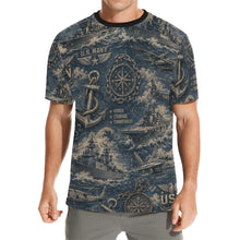 Load image into Gallery viewer, Navy Heritage Men's All Over Print Crew Neck T-Shirt
