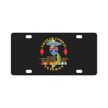 Load image into Gallery viewer, Army - Vietnam Combat Vet - 1st Bn 11th Infantry - 5th Inf Div SSI Classic License Plate
