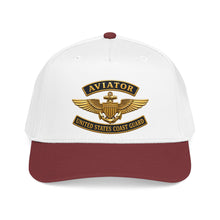 Load image into Gallery viewer, Mid Profile Baseball Cap - USCG - Aviator Badge w txt - 3D - Enhanced
