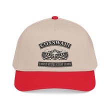 Load image into Gallery viewer, Mid Profile Baseball Cap - USCG - Coxswain w txt - Silver - 3D - Enhanced
