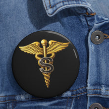 Load image into Gallery viewer, Custom Pin Buttons - Army Medical Specialist Corps Branch Insignia - 3D - Enhanced
