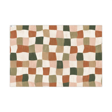 Load image into Gallery viewer, Gift Wrap Paper — Hand-Painted Earthy Checkerboard Pattern
