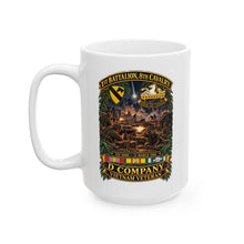 Load image into Gallery viewer, White Ceramic Mug (11oz, 15oz) - 1st Battalion 8th Cavalry, Delta Company - w SSI - DUI - Tay Ninh 21 March 1969 - 3D - Enhanced
