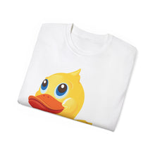 Load image into Gallery viewer, Unisex Ultra Cotton Tee - Yellow Rubber Duck - Oblique Left Front X 300
